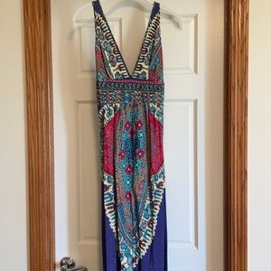 Boho maxi dress, size S
